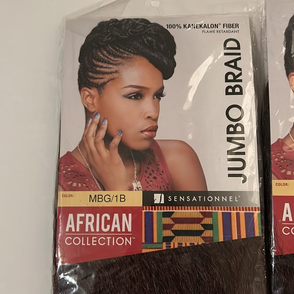 African Collection Jumbo Braids, 100% Kanekalon, Color MBG/1B, (NWOT), Qty 3 - Picture 2 of 2